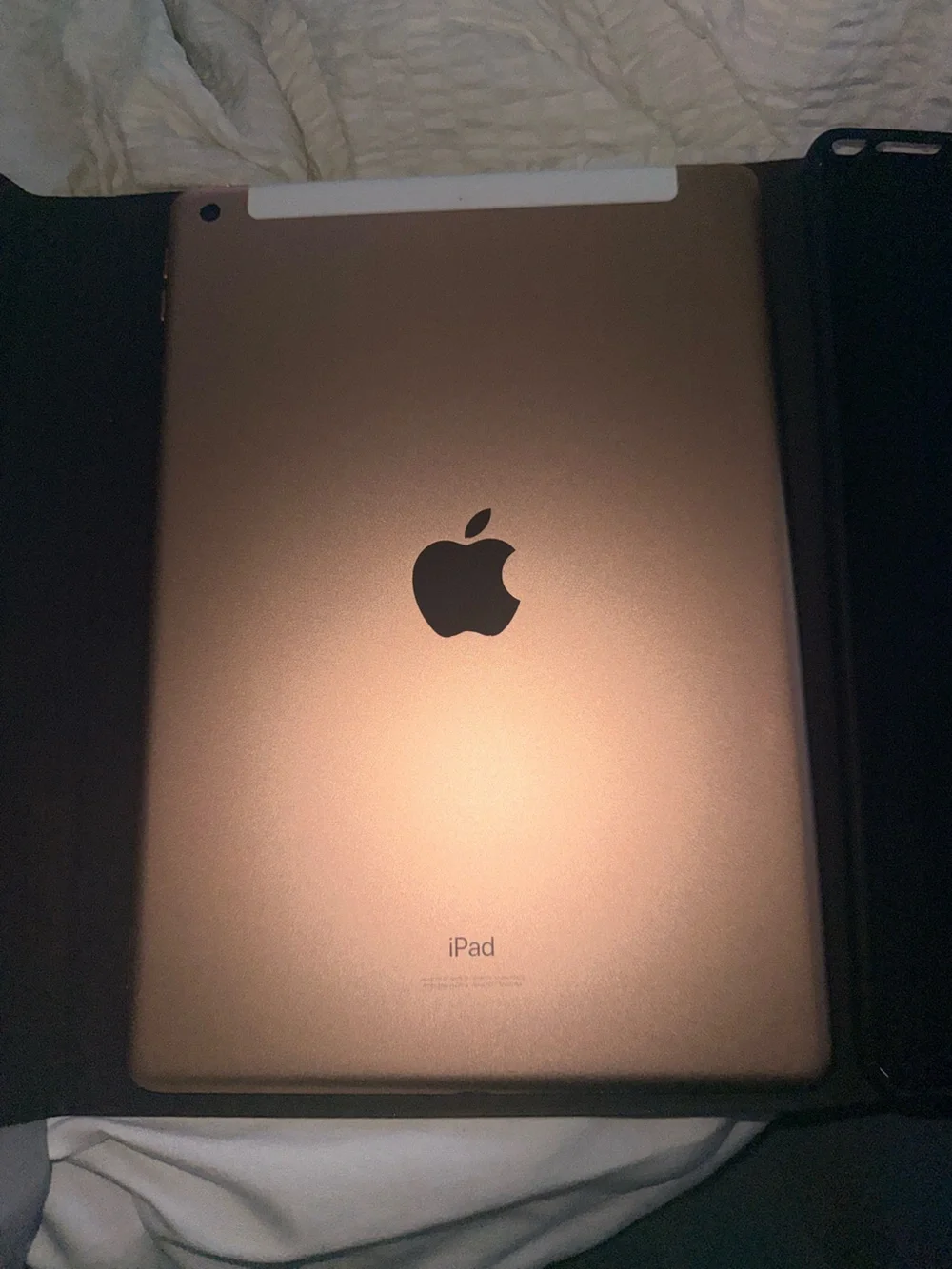 Apple White Tablet with Rainbow Hello Display